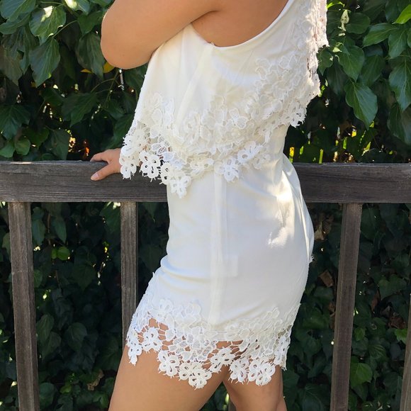 White Lace trimmed Romper - XS - Picture 2 of 10
